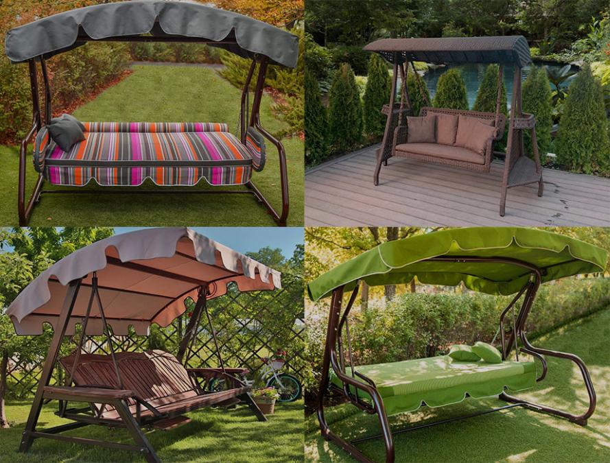 Материалы и конструкции садовых качелей