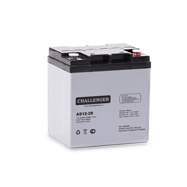 Аккумуляторная батарея Challenger АS12-28, 12В, 28А/ч, AGM