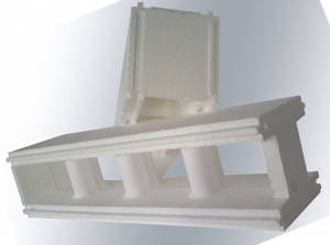 Порожній суцільнолитий пінопластовий блок незнімної опалубки