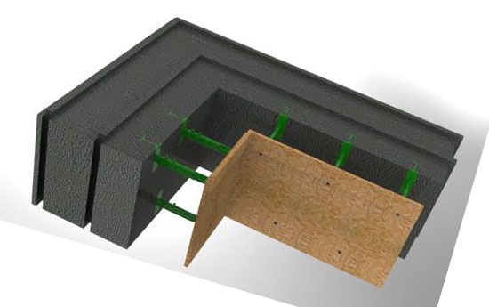 PASSIVE HOUSE BLOCK-300 угловой к съемной опалубке